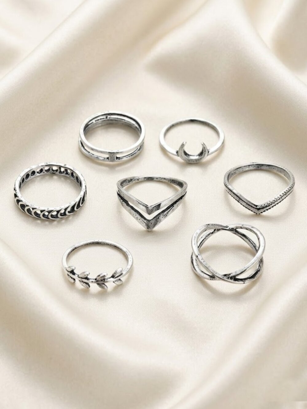 Ladies Silver Ring Set 
